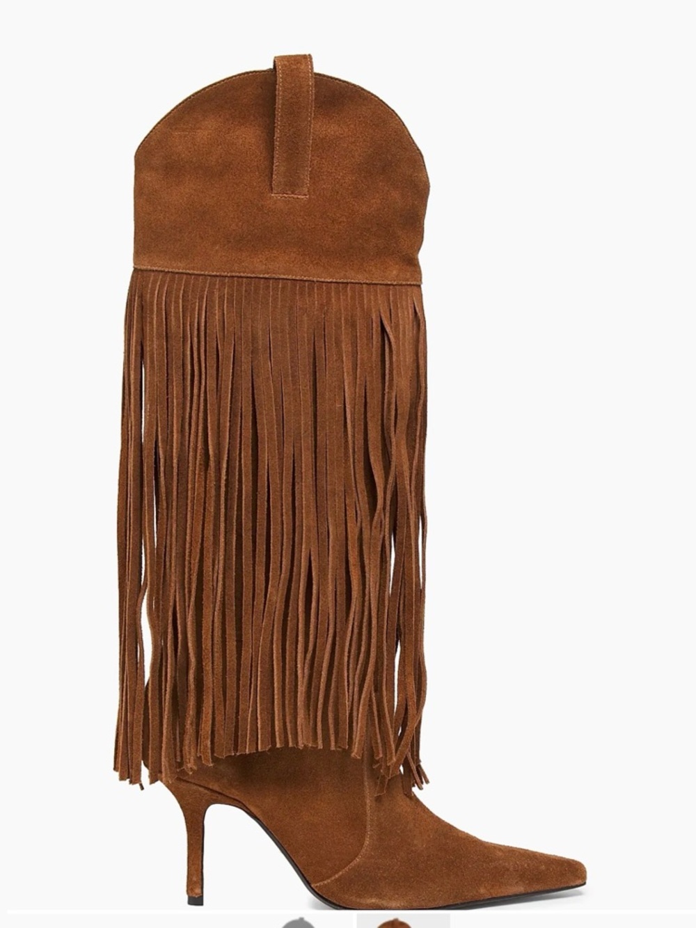 Schutz Fringe Suede High Heel Boot - Brown NWT/Box